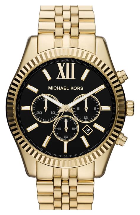 michael kors lexington watch gold and black|Michael Kors lexington watch men's.